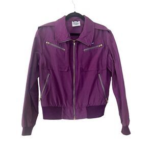 Vintage‎ HTF Roffe Maroon Windbreaker Jacket Unisex Small